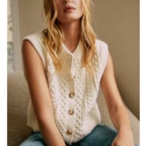 Sezane Roxane Cardigan Ecru - Size S